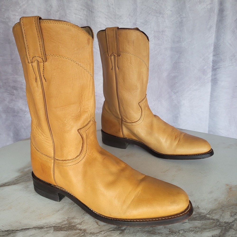 Justin Roper Size 9 B Women's Western Cowboy Boots Butterscotch Tan